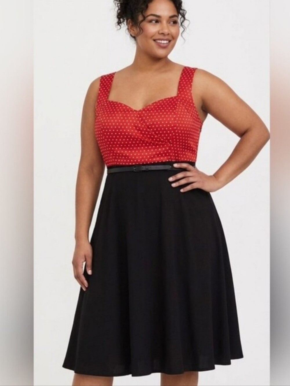 Torrid Red Polka Dot & Black Sleeveless